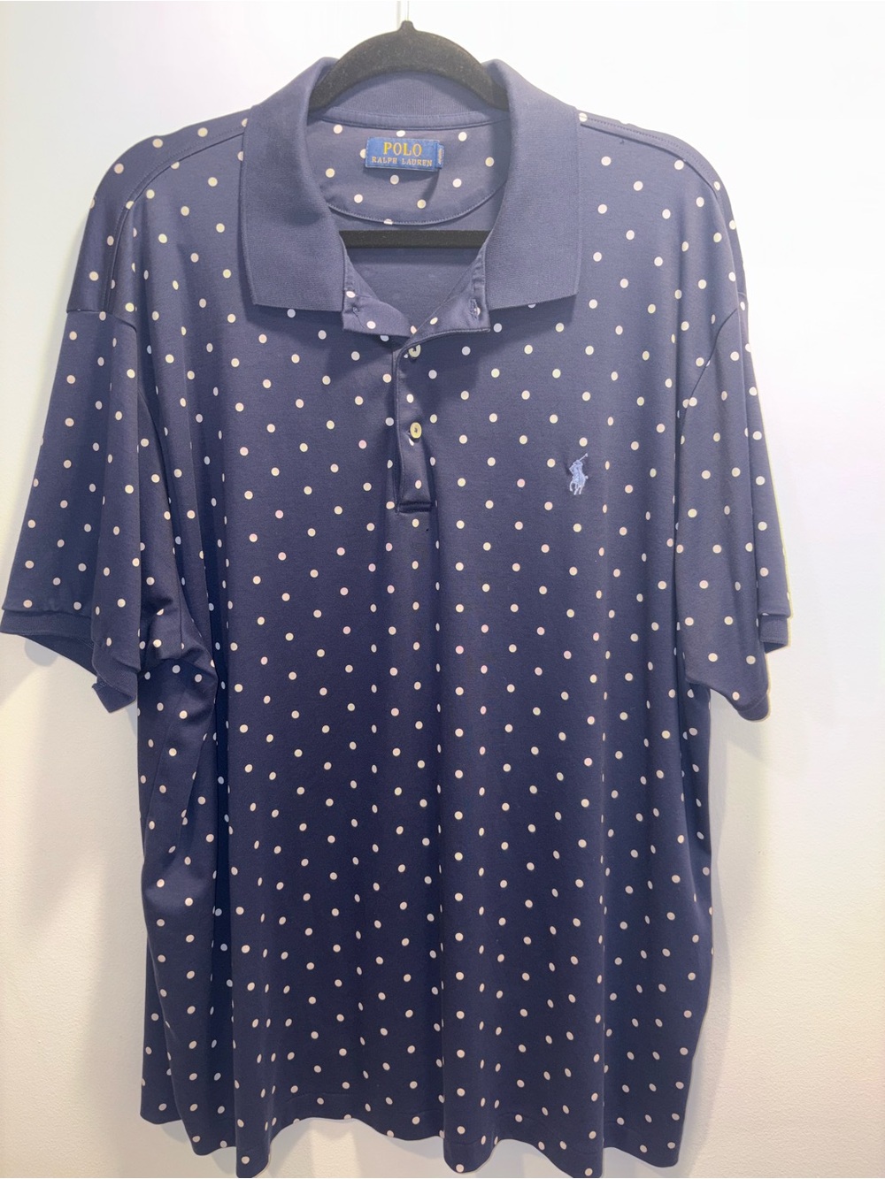 Ralph Lauren Navy Polo with White Polka Dots